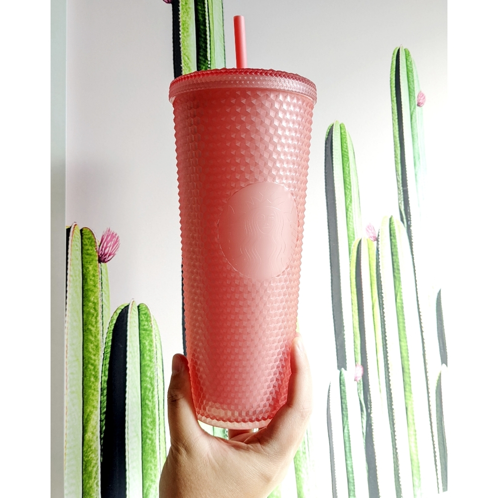 Starbucks Cold Cup Tumbler Studded Cup Venti Pink Ice Bling
